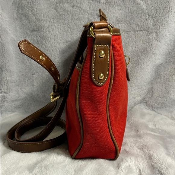 CHAPS Burgundy and Brown Women's Crossbody Bag - Picture 5 of 9